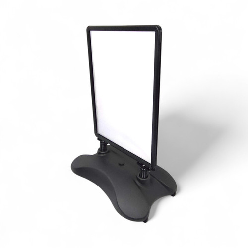 A1 Black Wind-Resistant Pavement Sign, black sign display on a white background, balanced, right-balanced square layout