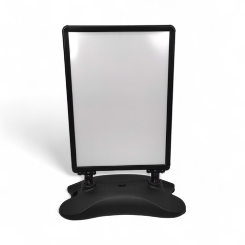 A1 Black Wind-Resistant Pavement Sign, black sign display on a white background, brightly lit product image