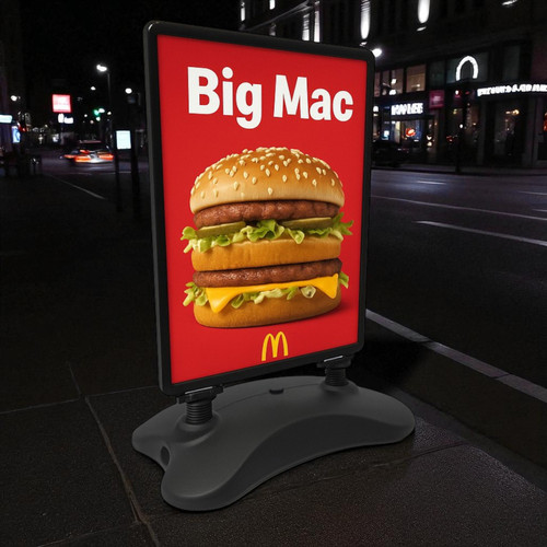 A1 Black Wind-Resistant Pavement Sign – Heavy Duty Water Base