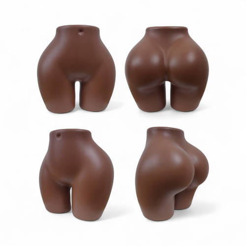 Plastic Curvy BBL Hips Female Underwear Display Mannequin Torso Dummy Form Stand, full-height product view on a white background, full-height product photograph