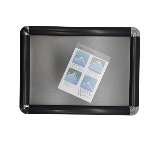 Black Snap Frame 25mm Round Corners Poster Holder Anti-Glare Cover A0-A5 Display