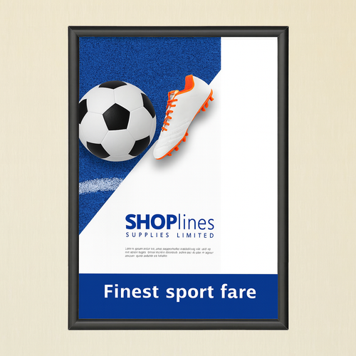 Black Snap Frame 25mm Mitred Corners Poster Holder Anti-Glare Cover A0-A5 Display