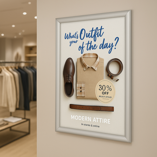 Silver Snap Frame 25mm Mitred Corners Poster Holder Anti-Glare Cover A0-A5 Display