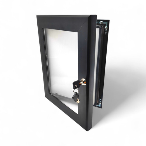 Black Lockable Snap Frame Outdoor Poster Case A1–A4 Weatherproof Key Notice Board
