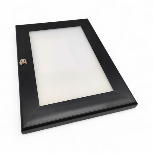 Black Lockable Snap Frame Outdoor Poster Case A1–A4 Weatherproof Key Notice Board