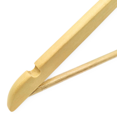 Natural Wooden Suit Hanger 44.5cm Wishbone Clothes Hanger with Non Slip Bar, product shown against a coloured background, balanced, centred square layout