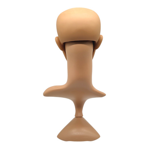 Male: Plastic Realistic Male Mannequin Head with Rotating Base, full-height product view on a white background, gallery image 6 of 8