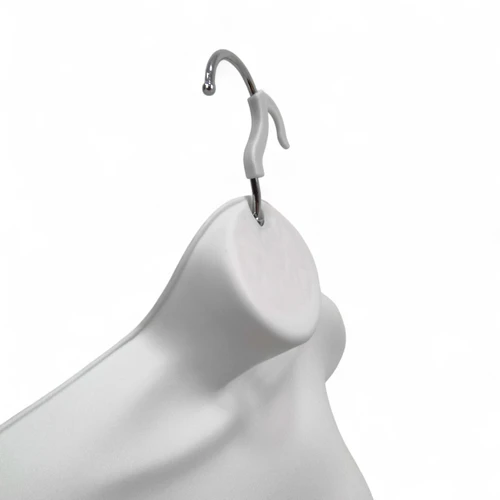 White Female Hanging Half Body Mannequin Form Matt Plastic Display Torso, product shown against a light background