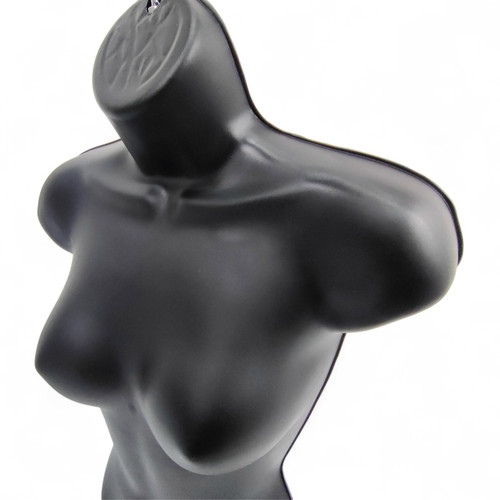 Black Female Hanging Half Body Mannequin Form 660mm Matt Plastic Display Torso