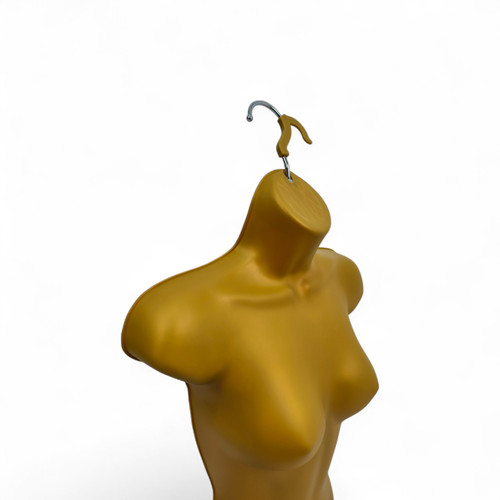 Gold Female Hanging Half Body Mannequin Form 660mm Matt Plastic Display Torso