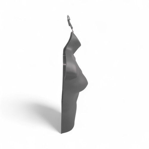Silver Female Hanging Half Body Mannequin Form 660mm Matt Plastic Display Torso, full-height product photograph