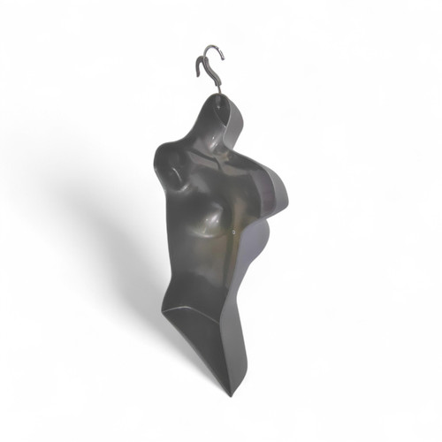 Silver Female Hanging Half Body Mannequin Form 660mm Matt Plastic Display Torso