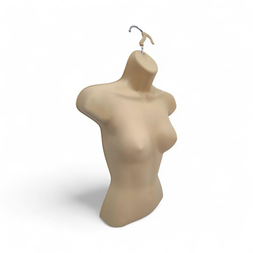 Skin Color Female Hanging Half Body Mannequin Form Matt Plastic Display Torso