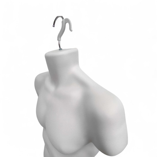 White Male Hanging Body Form 960mm Matt Plastic Display Torso Mannequin