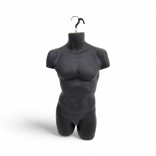 Black Male Hanging Body Form 960mm Matt Plastic Display Torso Mannequin
