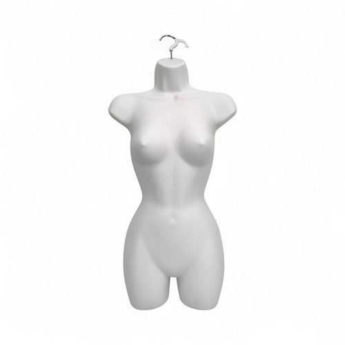 White Female Hanging Body Form Matt Plastic Display Torso Mannequin