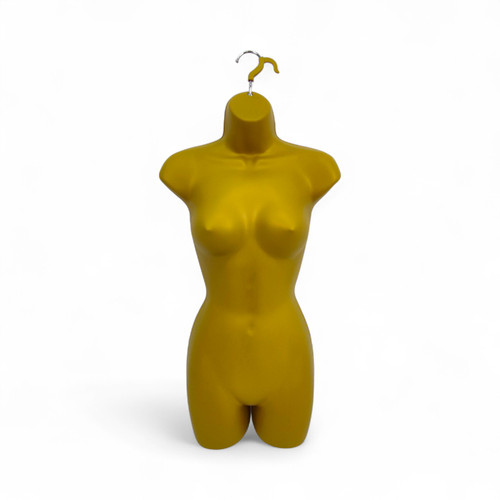 Gold Female Hanging Body Form Matt Plastic Display Torso Mannequin