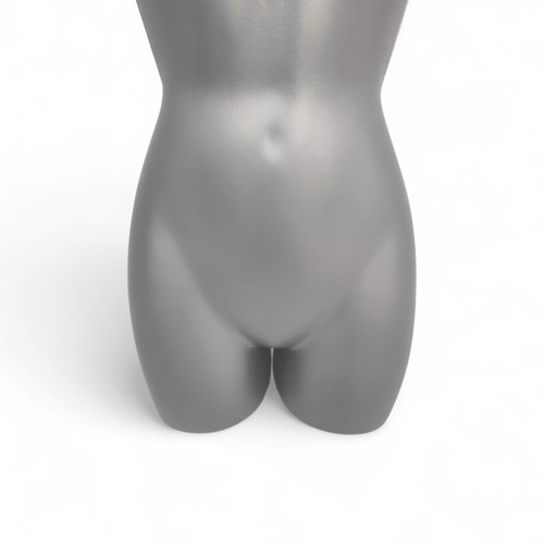 Silver Female Hanging Body Form Matt Plastic Display Torso Mannequin