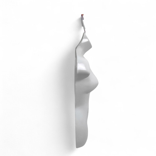 White Glossy Female Hanging Body Form Plastic Display Torso Mannequin, full-height product view on a white background, brightly lit product image
