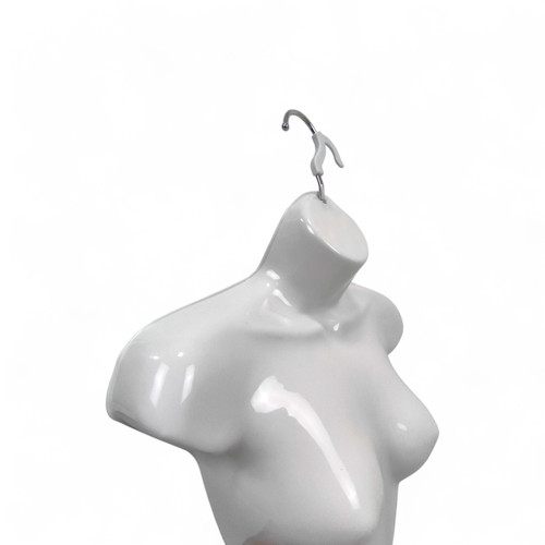 White Glossy Female Hanging Body Form Plastic Display Torso Mannequin