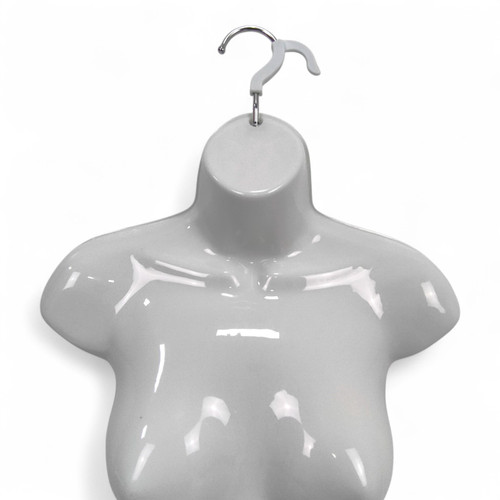 White Glossy Female Hanging Body Form Plastic Display Torso Mannequin