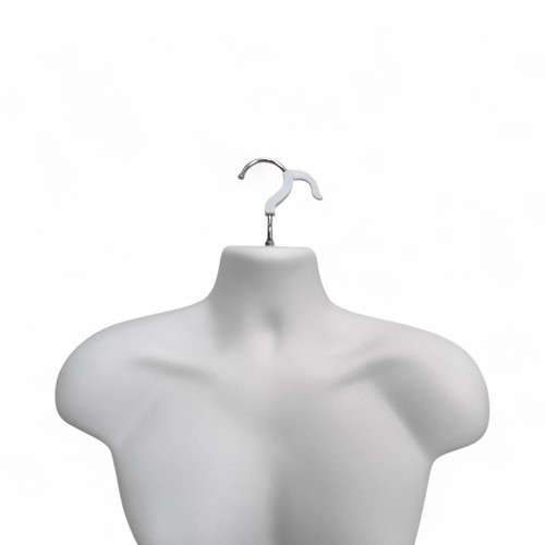 White Male Hanging Half Body Form Matt Plastic Display Torso Mannequin