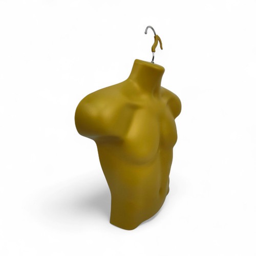 Gold Male Hanging Half Body Form Matt Plastic Display Torso Mannequin