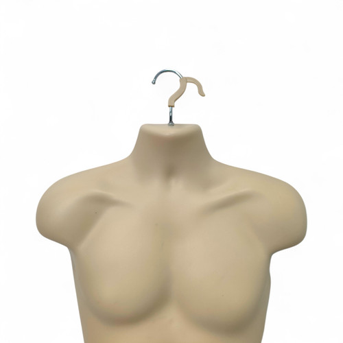Skin Color Male Hanging Half Body Form Matt Plastic Display Torso Mannequin