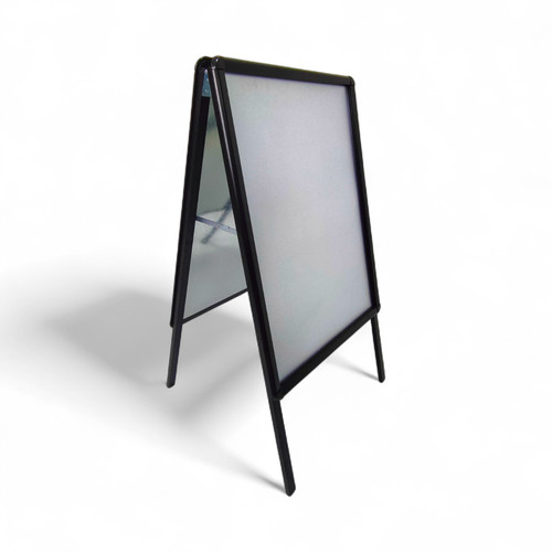 A1 Black A-Board Pavement Sign Double Sided Outdoor Poster Display A-Frame, printed product shown on a white background