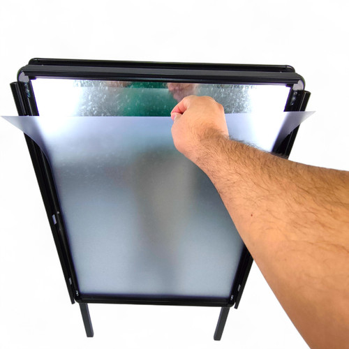 A1 Black A-Board Pavement Sign Double Sided Outdoor Poster Display A-Frame, printed product shown against a coloured background, gallery image 12 of 15