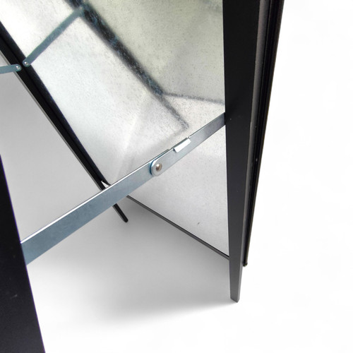A1 Black A-Board Pavement Sign Double Sided Outdoor Poster Display A-Frame, printed product shown against a coloured background, evenly lit product image