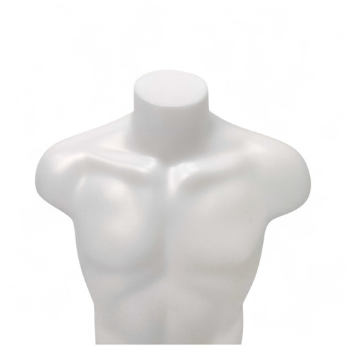 White Male Torso Bust Mannequin Upper Half Body Display for T-Shirts Jumpers etc