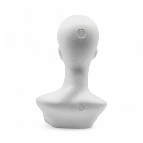 Female Polystyrene Mannequin Head with Shoulders White Display for Wigs & Accessories