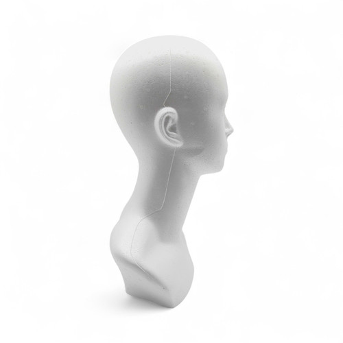 Female Polystyrene Mannequin Head with Shoulders White Display for Wigs & Accessories