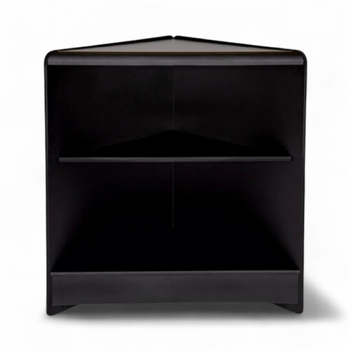 Black Open Corner Counter with Shelf 600x600x900mm Retail Display Shop Counter