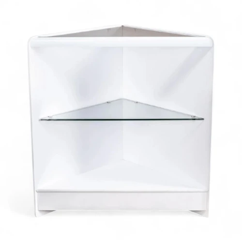 Open Corner Counter with Glass Shelf, product shown on a white background, brightly lit product image