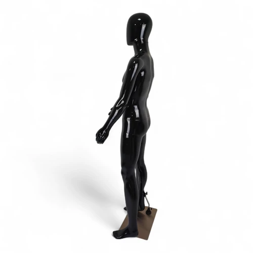 Male Faceless Glossy Display Egg Head Mannequin, full-height product view on a white background, gallery image 14 of 16