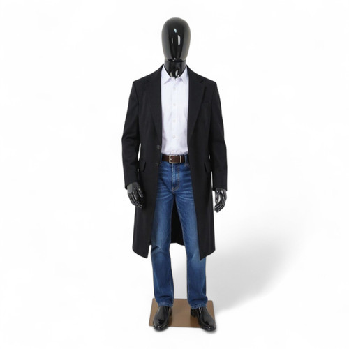 Male Faceless Display Egg Head Mannequin –Glossy Black Sleek Retail Showcase