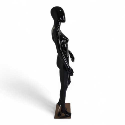 Female Faceless Glossy Display Egg Head Mannequin – Black Sleek Retail Showcase