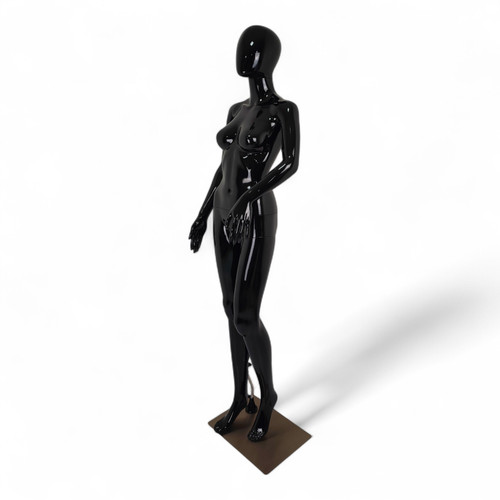 Female Faceless Glossy Display Egg Head Mannequin – Black Sleek Retail Showcase
