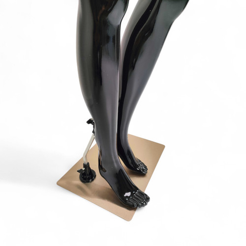 Female Faceless Display Egg Head Mannequin –Glossy Black Sleek Retail Showcase