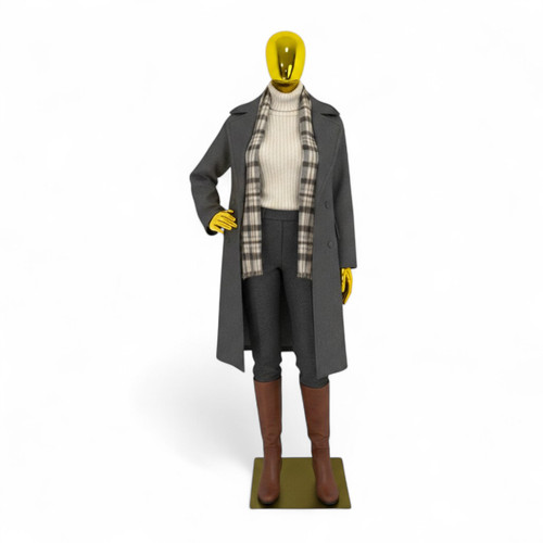 Female Faceless Gold Display Egg Head Mannequin – Luxury Retail Showcase