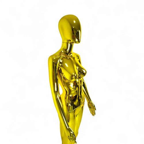 Female Faceless Display Egg Head Mannequin – Luxury Gold Retail Showcase