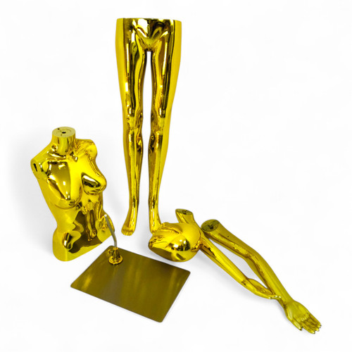 Female Faceless Display Egg Head Mannequin – Luxury Gold Retail Showcase