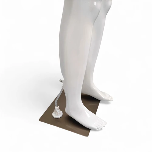 Male Faceless Glossy White Display Egg Head Mannequin, full-height product view on a white background, gallery image 8 of 17