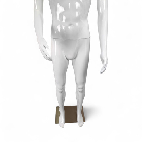 Male Faceless Glossy White Display Egg Head Mannequin – Luxury Retail Showcase