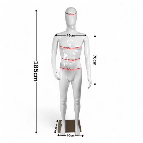 Male Faceless Glossy White Display Egg Head Mannequin – Luxury Retail Showcase