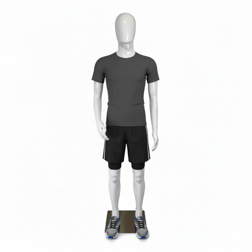 Male Faceless Glossy White Display Egg Head Mannequin – Luxury Retail Showcase