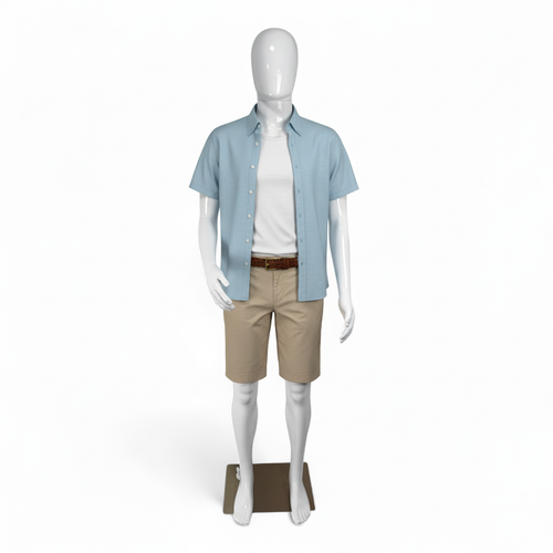 Male Faceless Glossy White Display Egg Head Mannequin – Luxury Retail Showcase