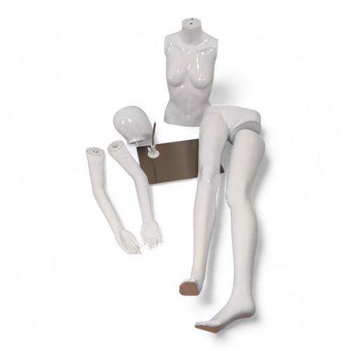 Female Faceless Display Egg Head Mannequin, full-height product view on a white background, gallery image 13 of 13